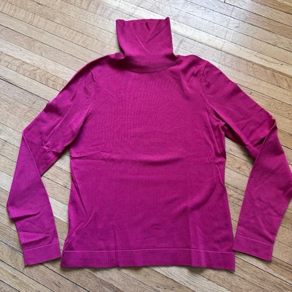 Ann Taylor NWOT Silk Blend Turtleneck Sweater Size S Rose Pink Classic